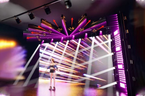 光彩鲜艳多色舞台灯光