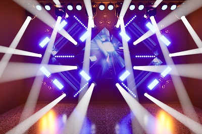 光彩鲜艳多色舞台灯光